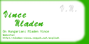 vince mladen business card